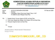 Zakat Fitrah dan Fidyah di Kota Palu Ditentukan Kemenag Sebesar Rp37.500 dan Rp45.000 per Hari