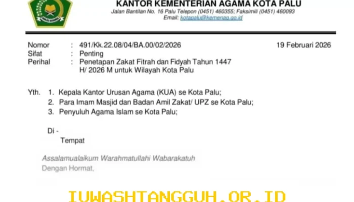 Zakat Fitrah dan Fidyah di Kota Palu Ditentukan Kemenag Sebesar Rp37.500 dan Rp45.000 per Hari
