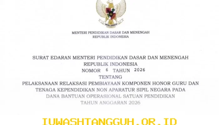 DANA BOS PENDIDIKAN 2026 RESMI BISA DIGUNAKAN UNTUK HONOR GURU SESUAI ATURAN BARU SE NOMOR 6 TAHUN 2026