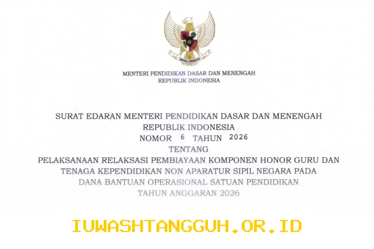 DANA BOS PENDIDIKAN 2026 RESMI BISA DIGUNAKAN UNTUK HONOR GURU SESUAI ATURAN BARU SE NOMOR 6 TAHUN 2026