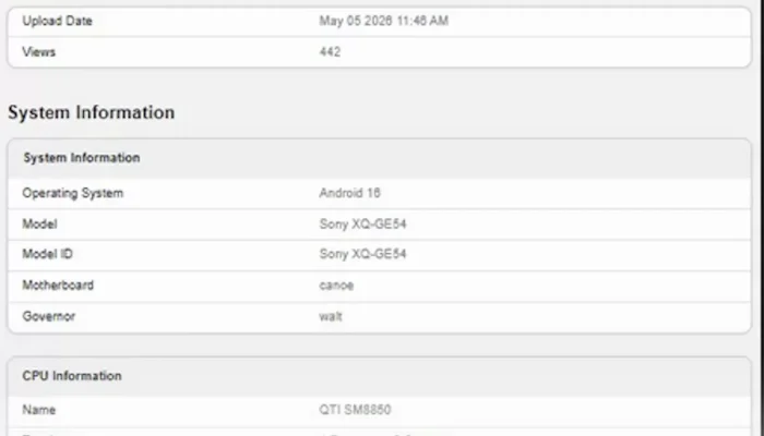 Bocoran Spesifikasi Sony Xperia 1 VIII Muncul di Geekbench dan Amazon Jelang Rilis 2026
