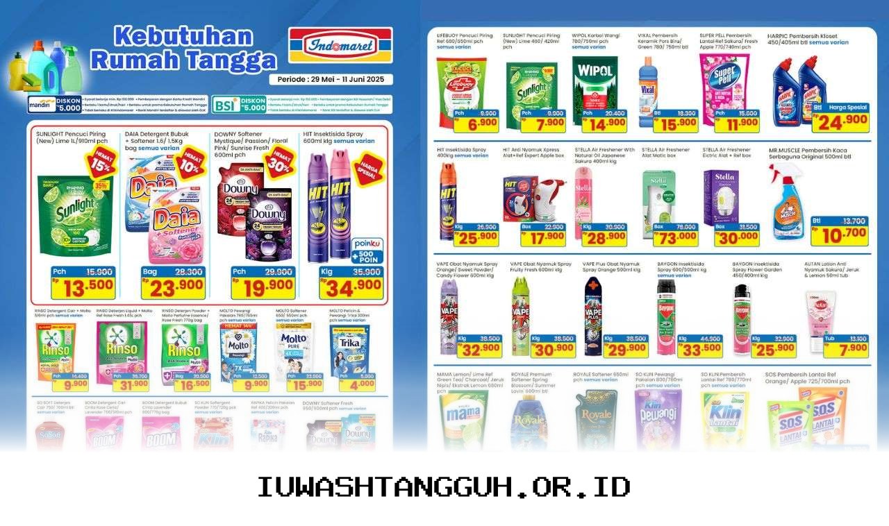 Daftar Potongan Harga Produk Kebutuhan Rumah Tangga di Indomaret Periode 10 Mei 2026