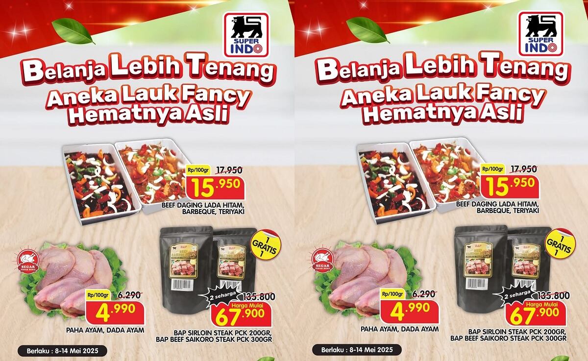 Diskon Hemat 11-14 Mei 2026 di Superindo untuk Berbagai Produk Daging dan Minyak Murah