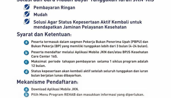 Panduan Melunasi Tunggakan Iuran BPJS Kesehatan Lewat Program REHAB Paling Baru 2026